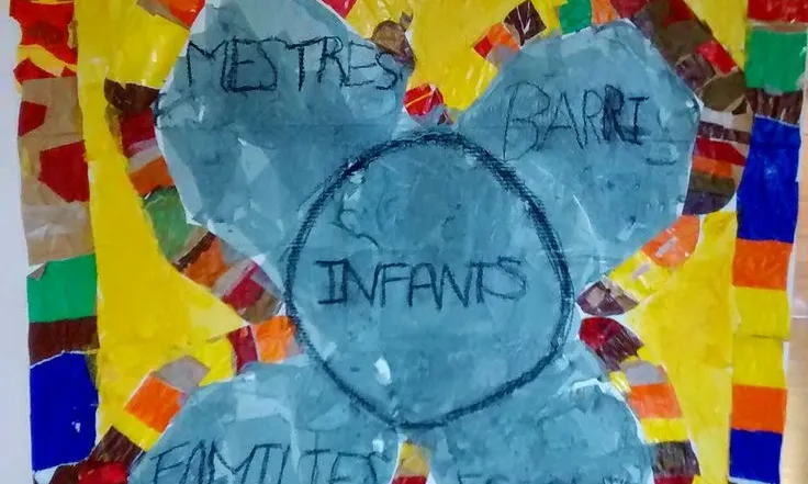 Cartell a l'Escola Mestre Morera (Imatge: Escola-Impremta)