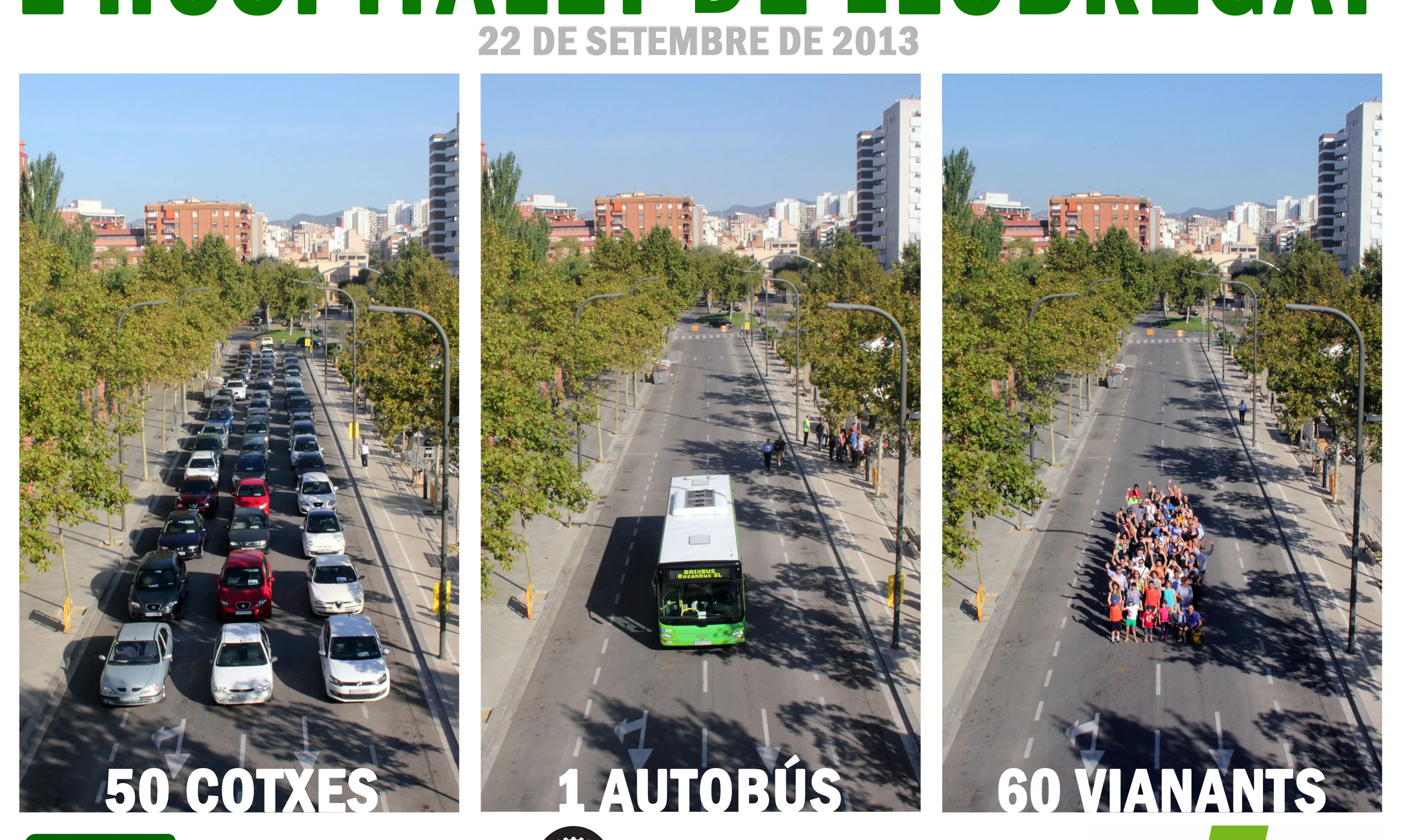 Diagonal per Tothom i la PTP han fet demostracions a favor del transport públic
