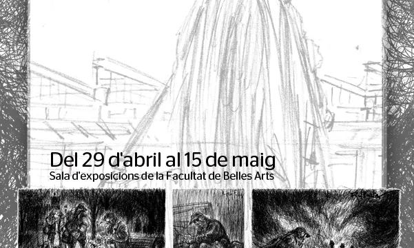 Cartell de l'exposició de les obres de Miquel Fuster a la Facultat de Belles Arts de la UB