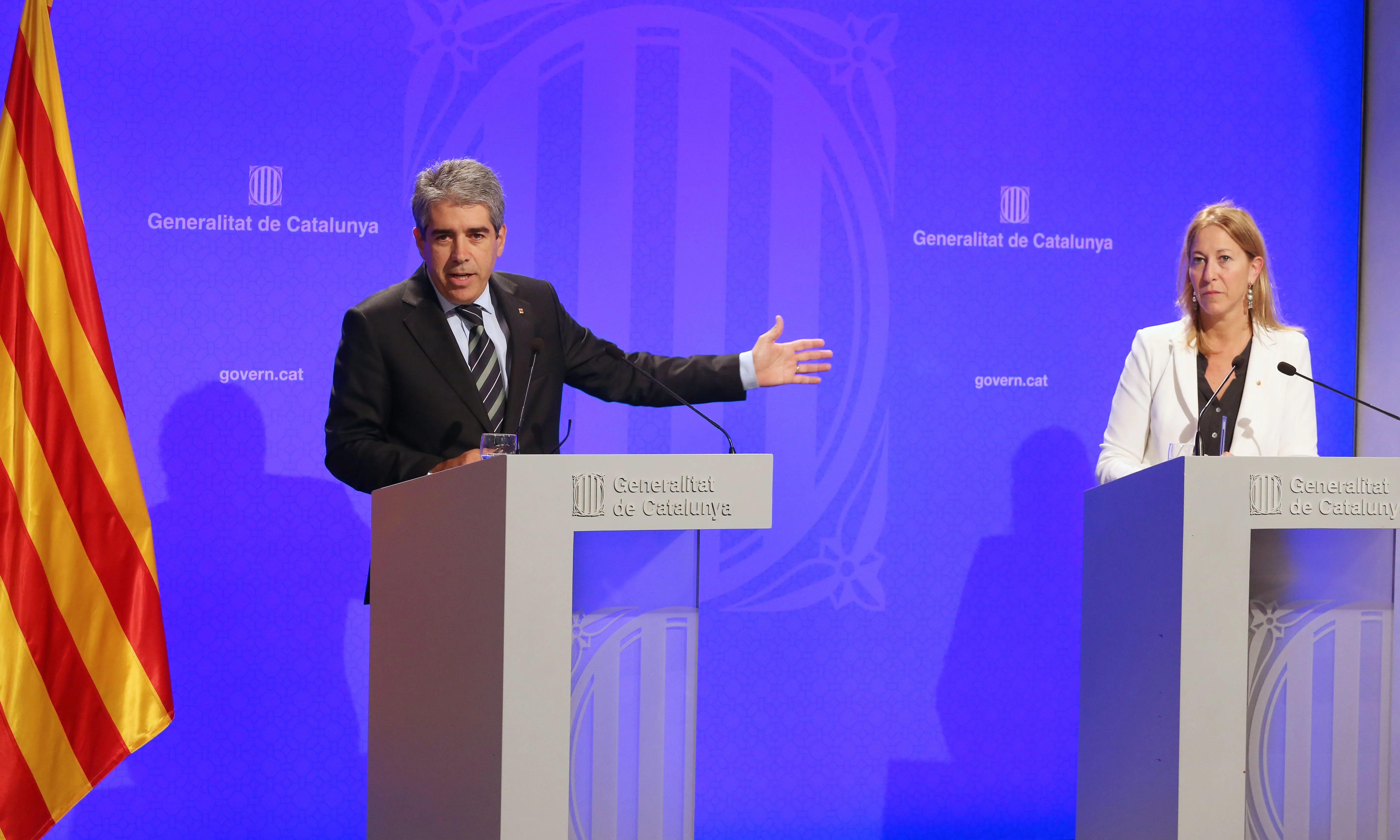 Francesc Homs i Neus Munté a la roda de premsa. Font: Web govern.cat