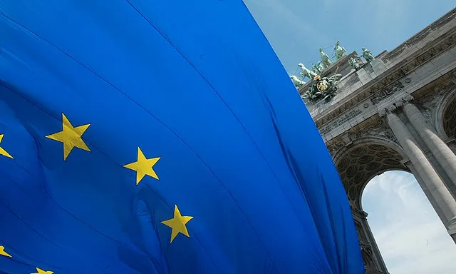Bandera europea a Brussel·les. Flickr: Rock Cohen 