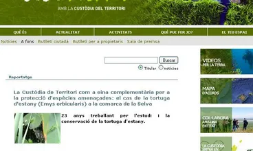 Una captura de pantalla del portal Viu la Terra