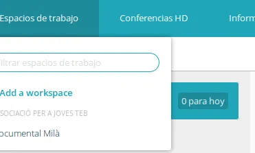 Afegir espais de treball significa afegir els projectes que teniu en mà.