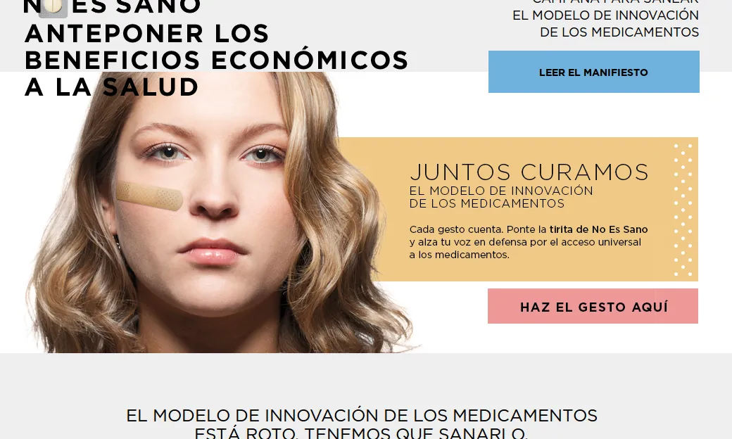 Capçalera del web de la campanya