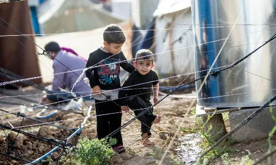 Nens en un camp de refugiats. Font: Unicef