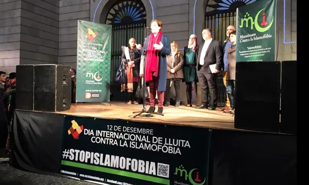 Acte contra la islamofòbia. Font: btv.cat