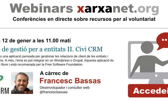 Webinar sobre Civi CRM amb Francesc Basses. Autor: El Teb