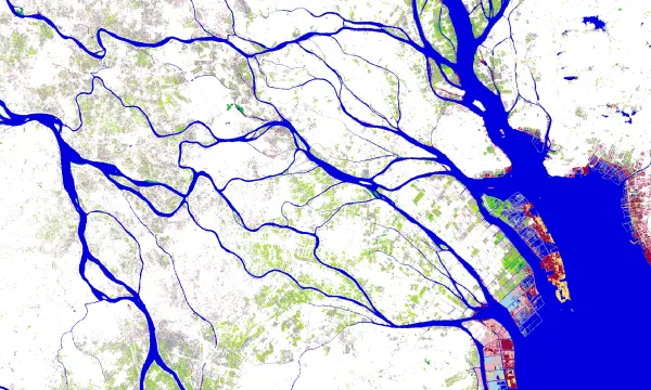 L'eina combina més de 3 milions d'imatges captades pels satèl·lits durant 30 anys (imatge: global-surface-water.appspot.com)