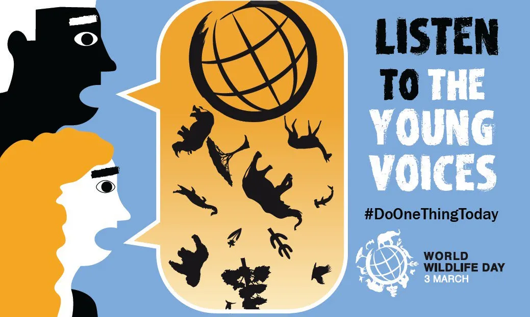 Enguany el Dia Mundial vol donar protagonisme a les persones joves  implicades en la defensa de la Natura (imatge:  wildlifeday.org)