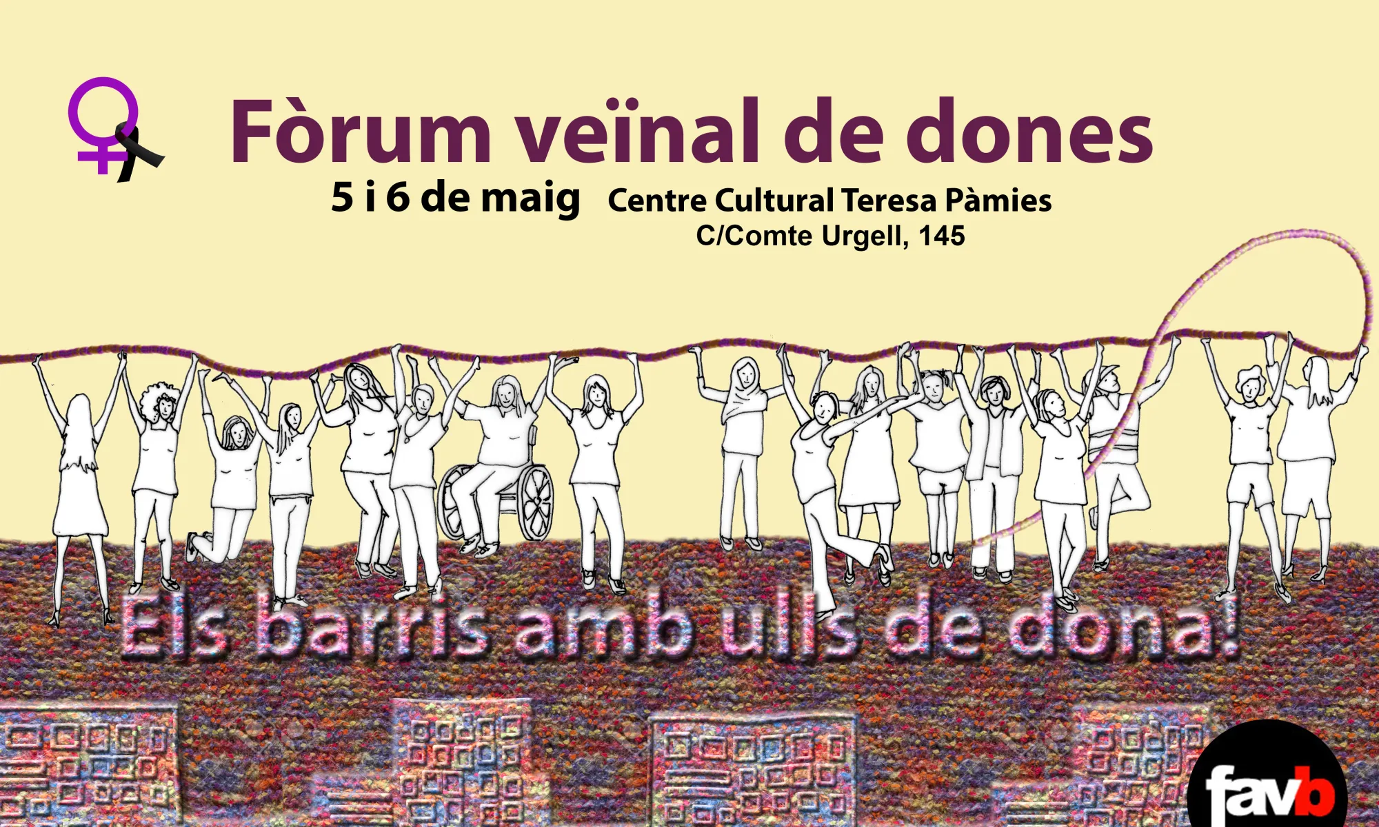 Cartell del Fòrum veïnal barcelonès de dones