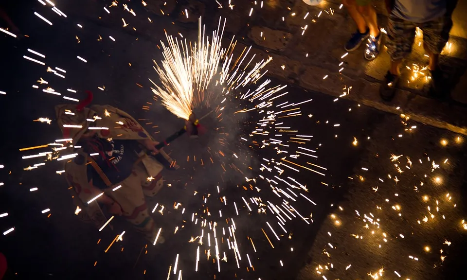 Imatge del correfoc de la festa major de Sitges
