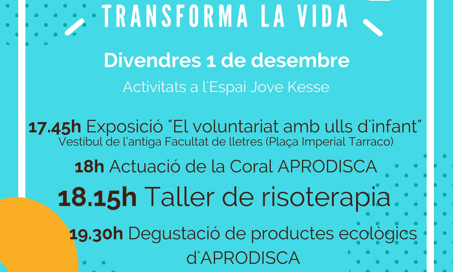 Cartell del Dia Internacional del Voluntariat a Tarragona