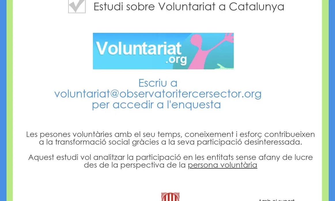 Enquesta sobre voluntariat a Catalunya