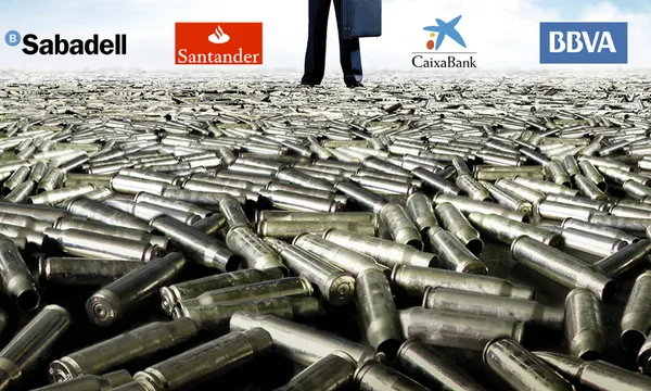 La Campanya Banca Armada denuncia les inversions en empreses d'armament per part dels bancs.