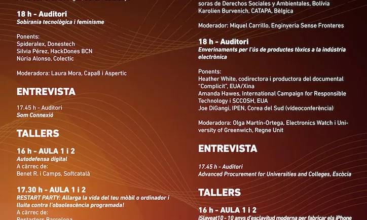 Cartell amb el programa del Mobile Social Congress