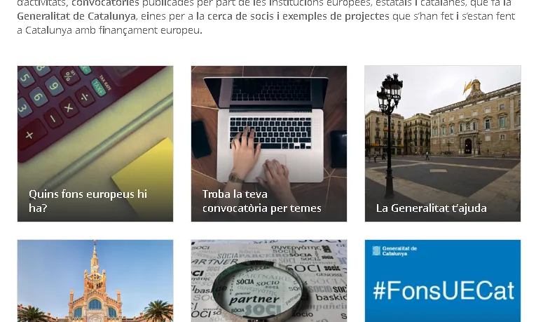 El portal #FonsUECat aplega les diverses convocatòries de finançament europees.