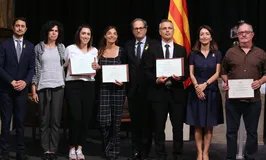Foto de grup dels guanyadors i guanyadores dels Premis Medi Ambient 2018