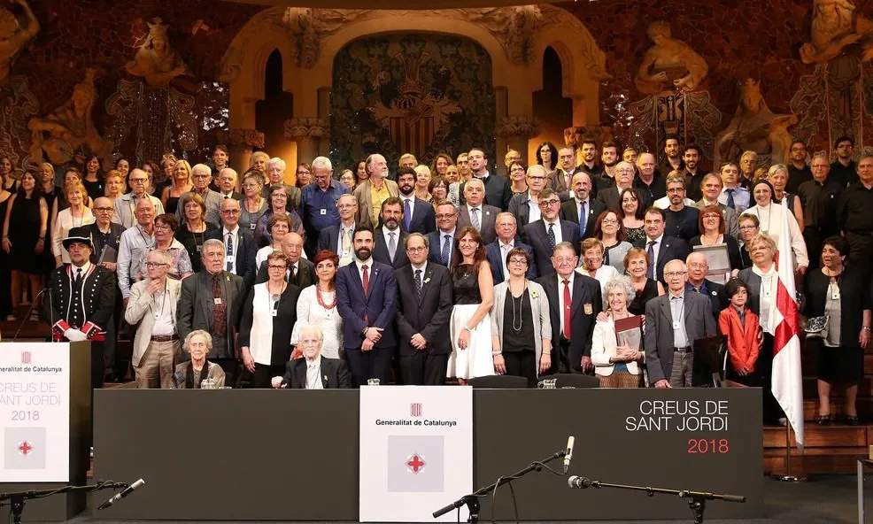 Personalitats i entitats guardonades per la Creu de Sant Jordi 2018 que atorga la Generalitat de Catalunya