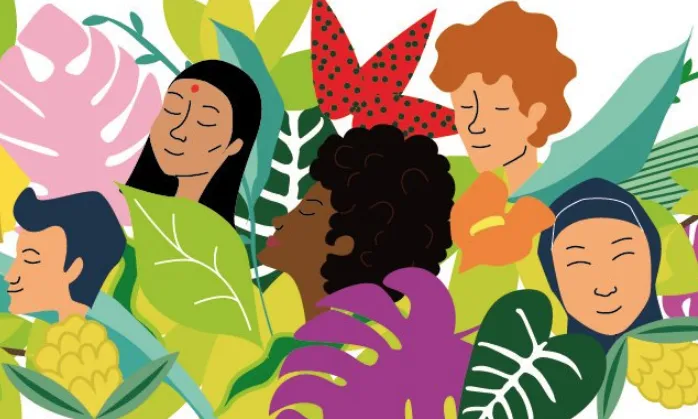 Il·lustració que mostra les cares de diferents persones
