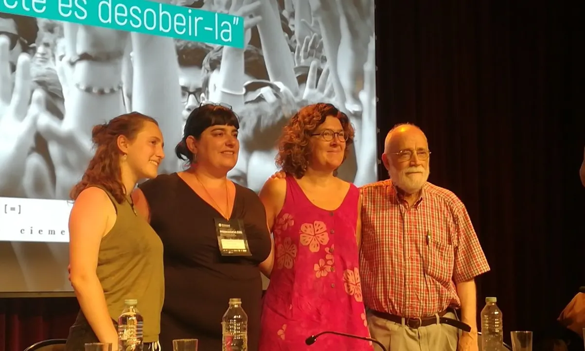 Aitana Ralda, Yolanda Fresnillo, Liz Castro i Arcadi Oliveres a la presentació de l'audiosèrie