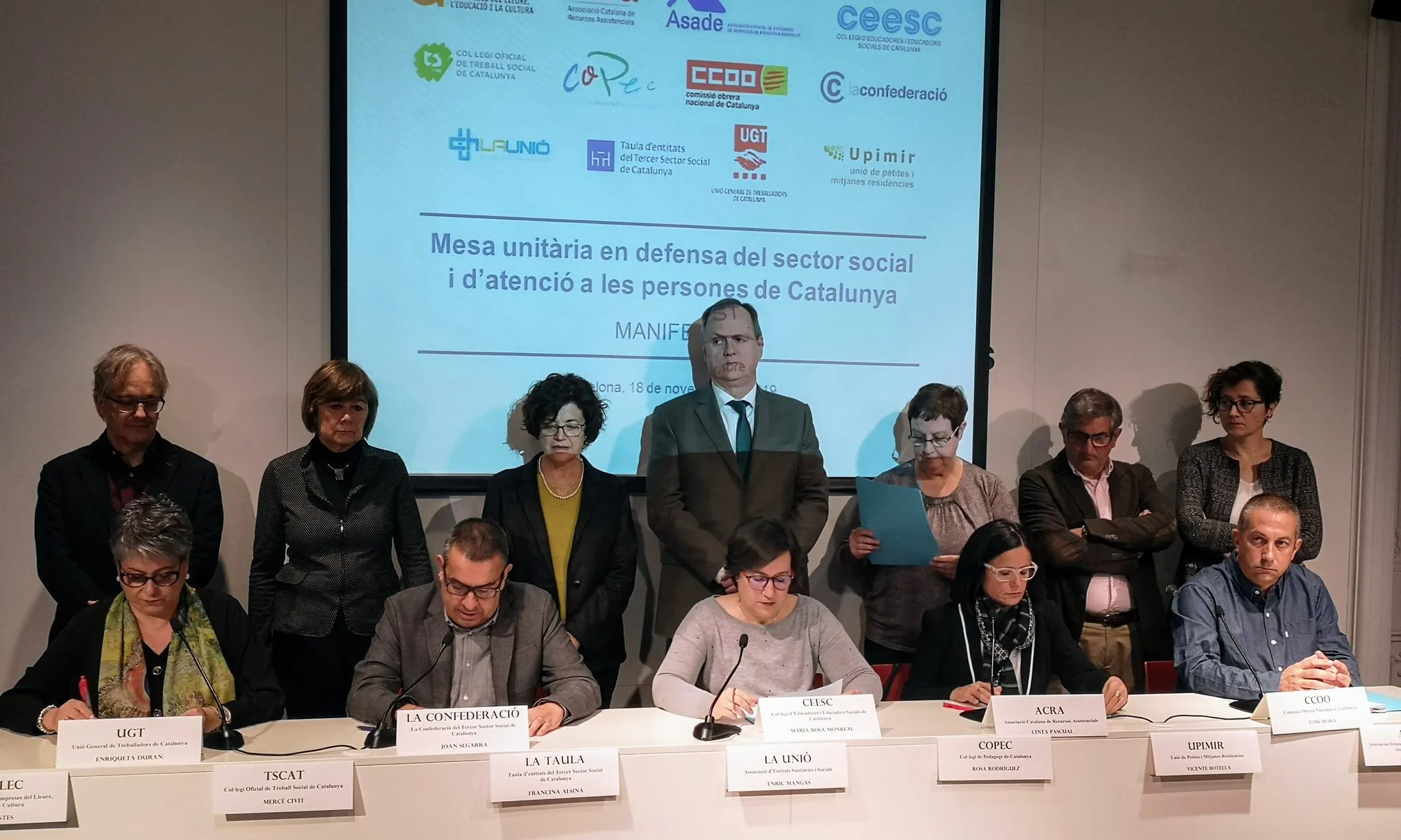 Entitats signants de la Mesa unitària en defensa del sector social