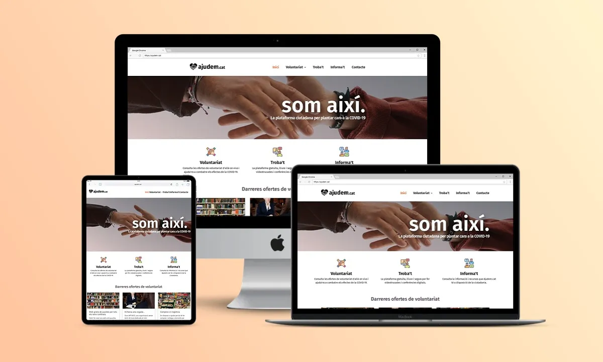 Ajudem.cat, una plataforma de voluntariat ciutadà per ajudar amb la crisi de la COVID-19