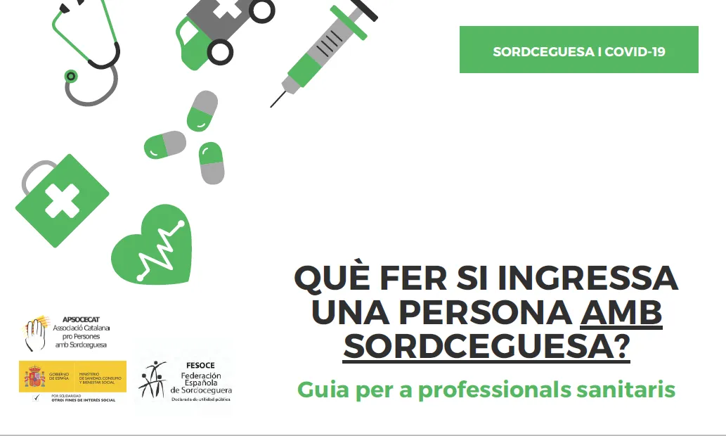 Coberta de la Guia Sordceguesa i COVID19 - Manual per a professionals sanitaris