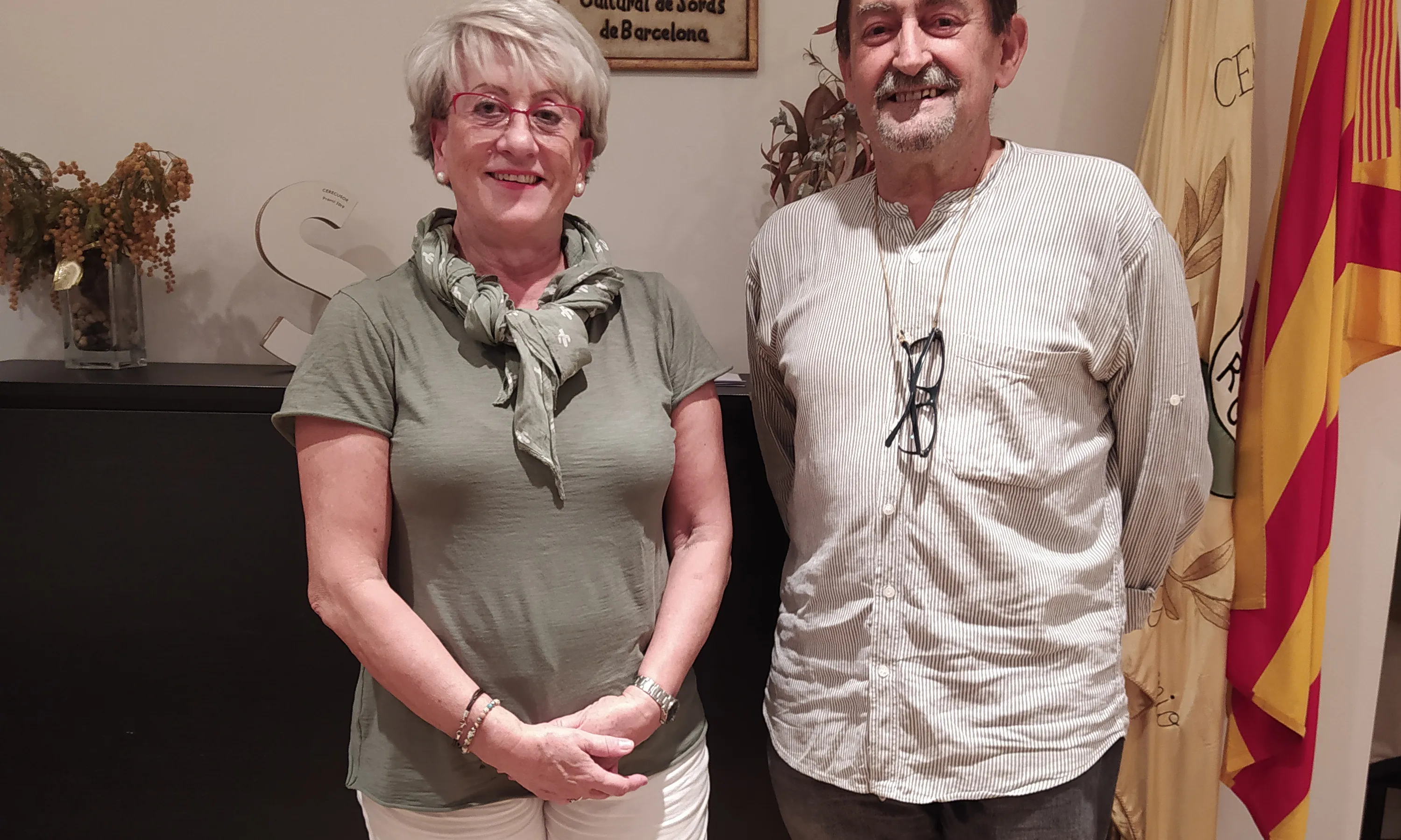 La secretària, Encarna Muñoz Chamorro, i el president, Josep Boronat i Guindal.