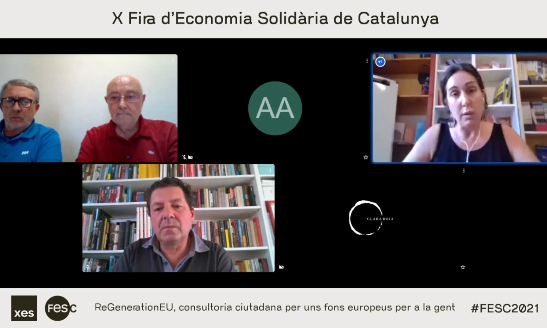 "ReGenerationEu, consultoria ciutadana per uns fons europeus per a la gent", la xerrada virtual a la FESC on s'ha presentat l'eina.