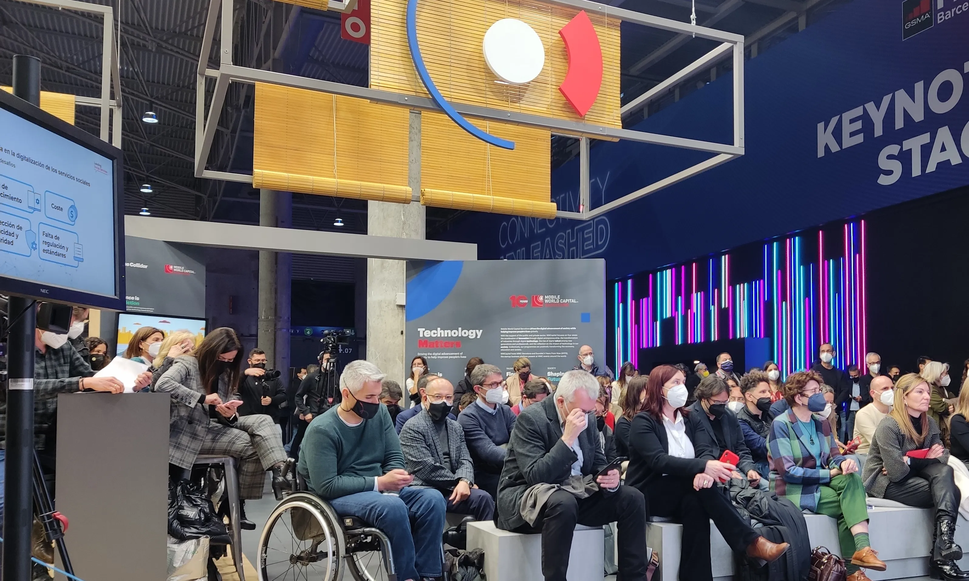 L'estand de la Fundació Mobile World Capital al Mobile World Congress 2022.