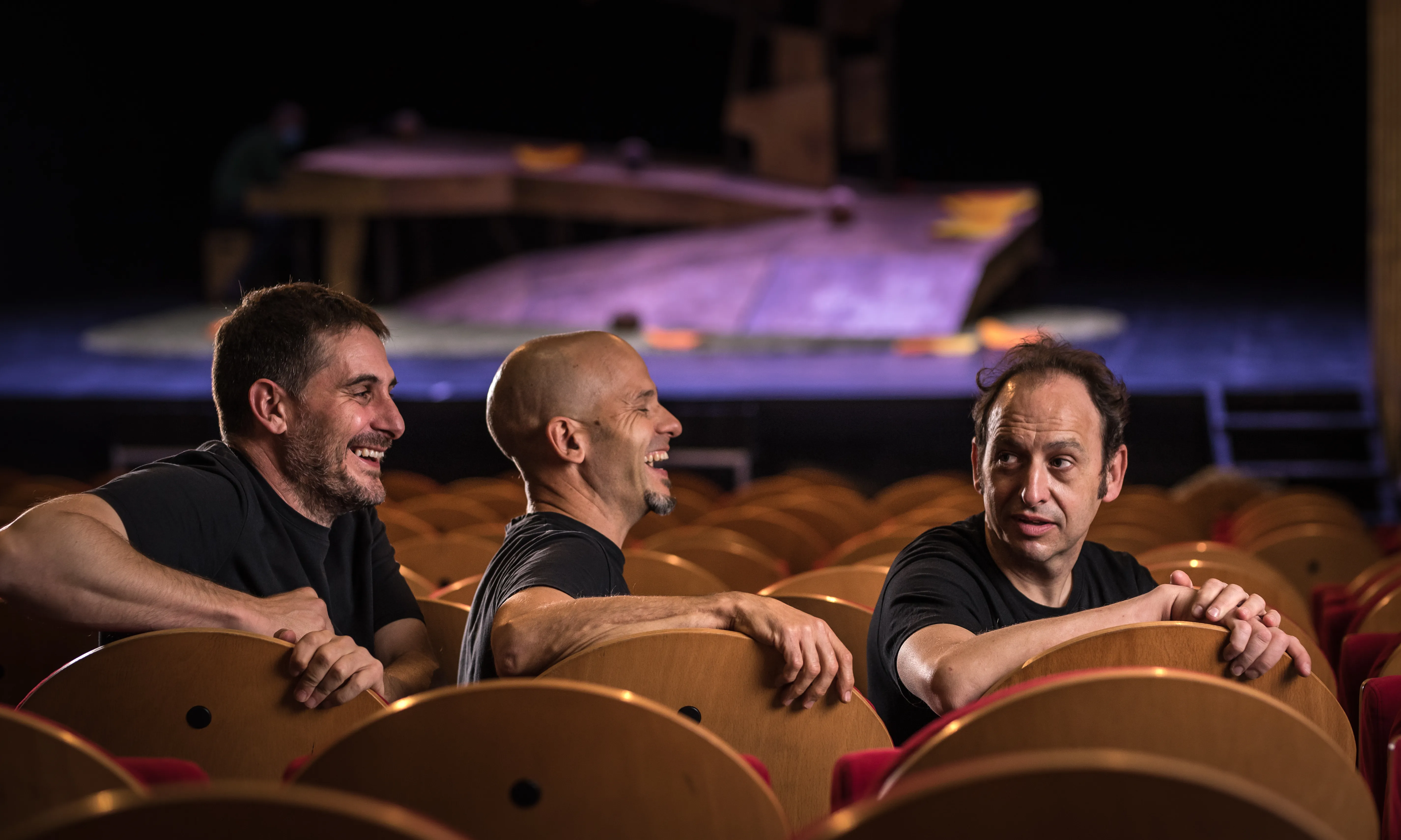 Enric Blasi, Emiliano Pardo i Carles Pijuan, membres de La Baldufa