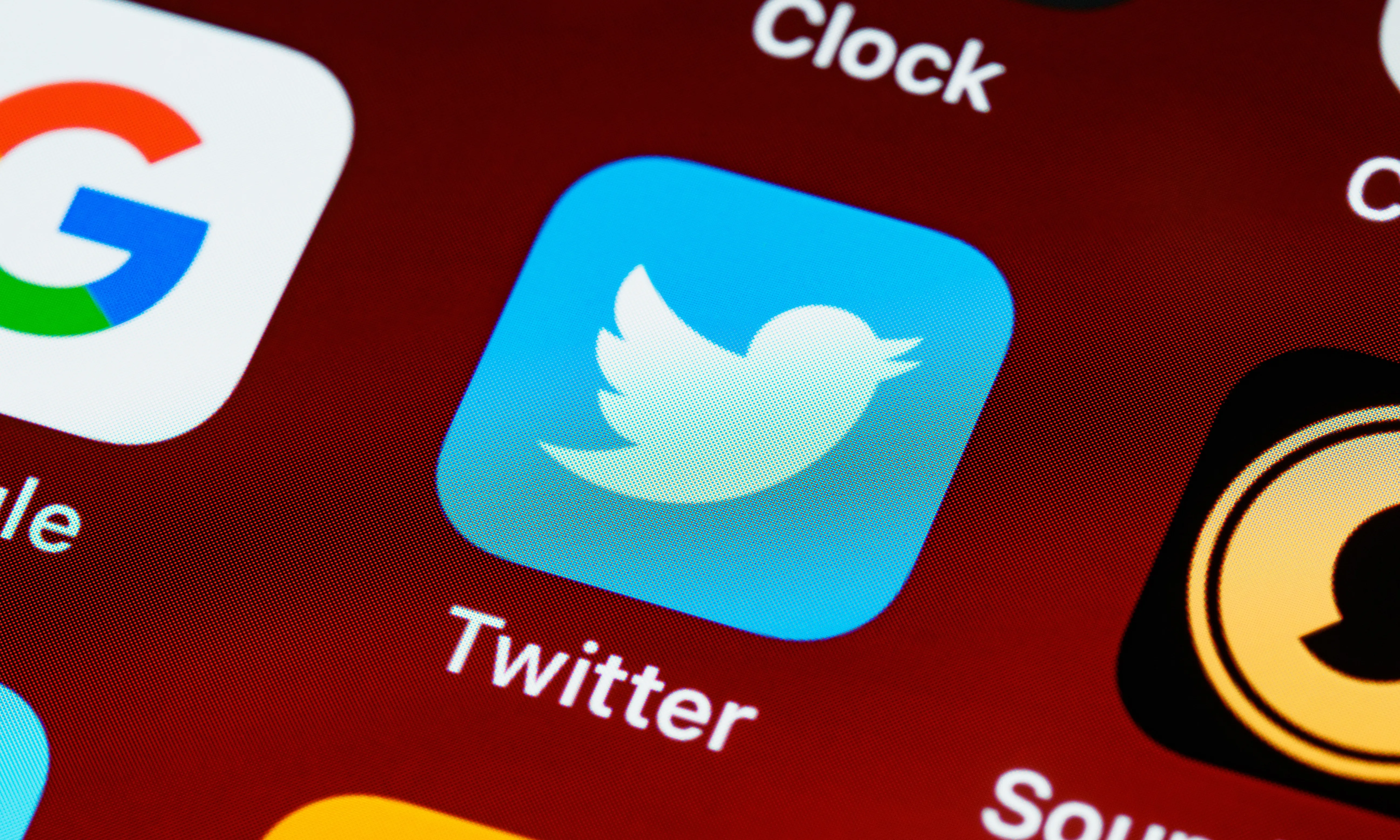 La icona de Twitter a la pantalla d'un mòbil.