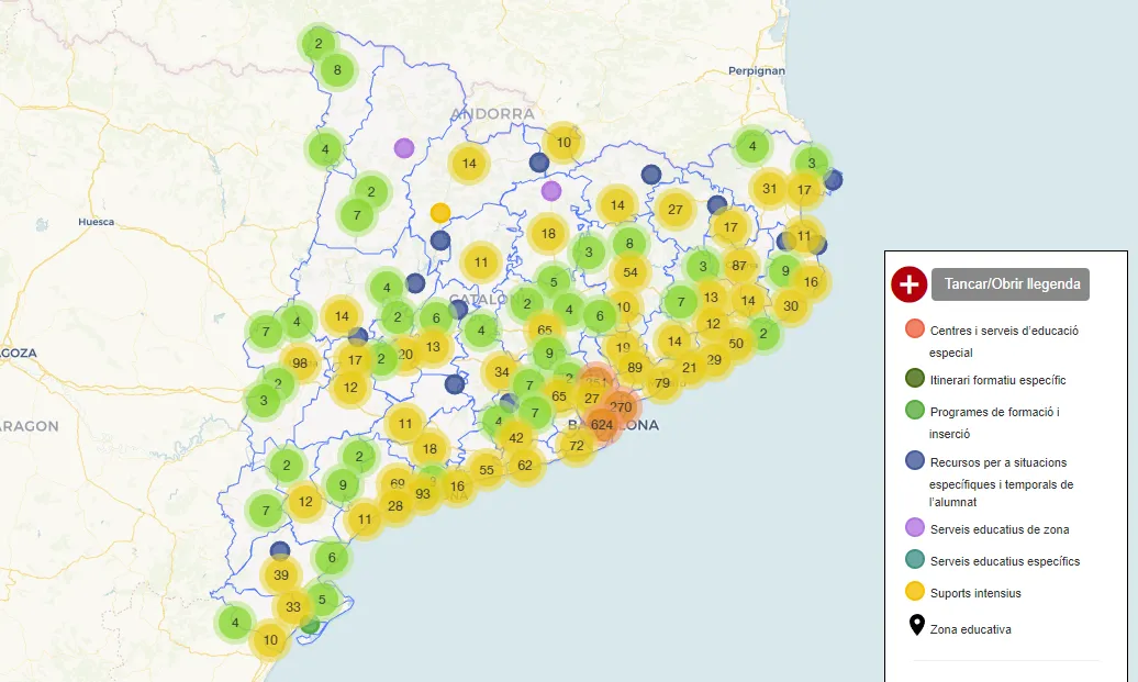 Mapa de recursos d'educació inclusiva