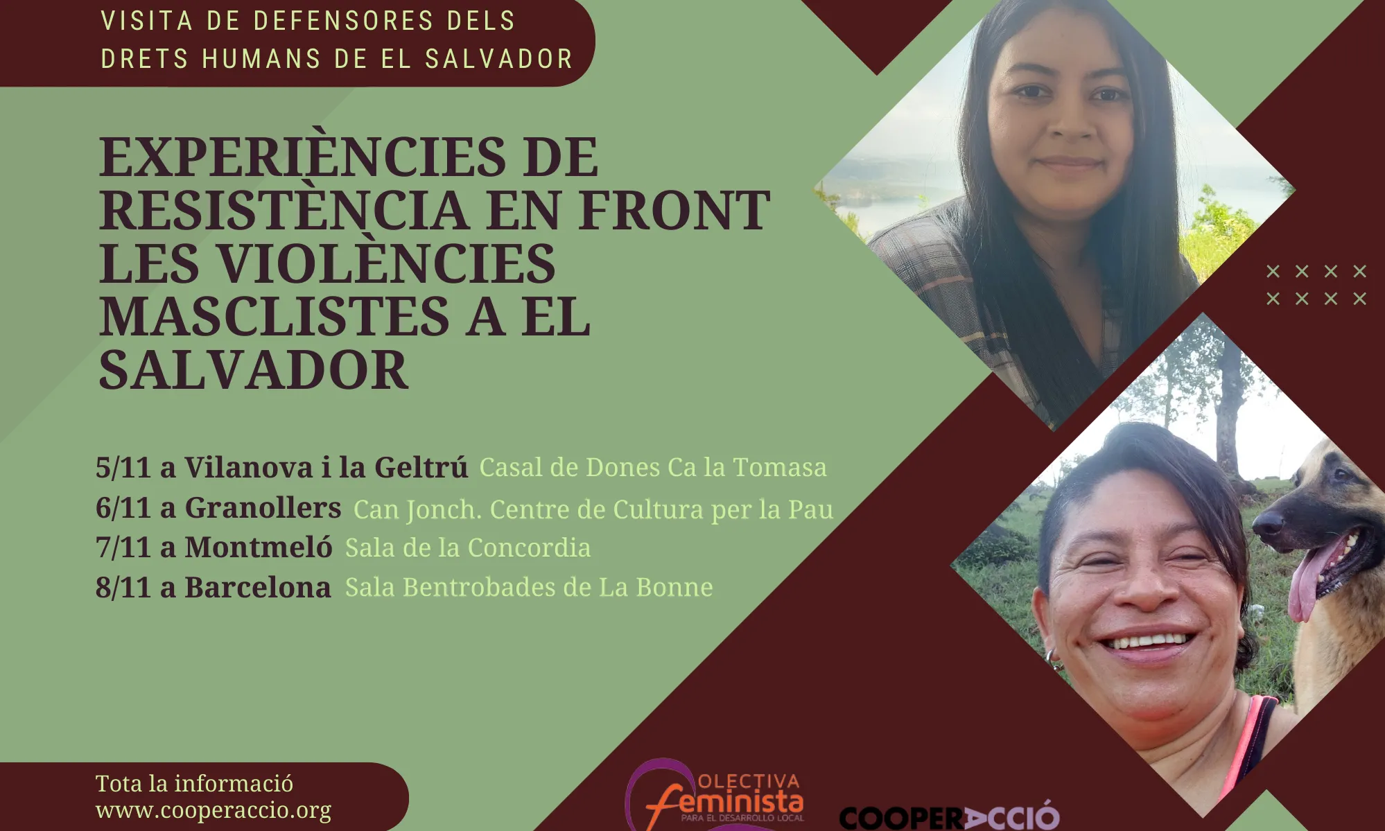 Cartell de la trobada 'Experiències de resistència enfront les violències masclistes a El Salvador'