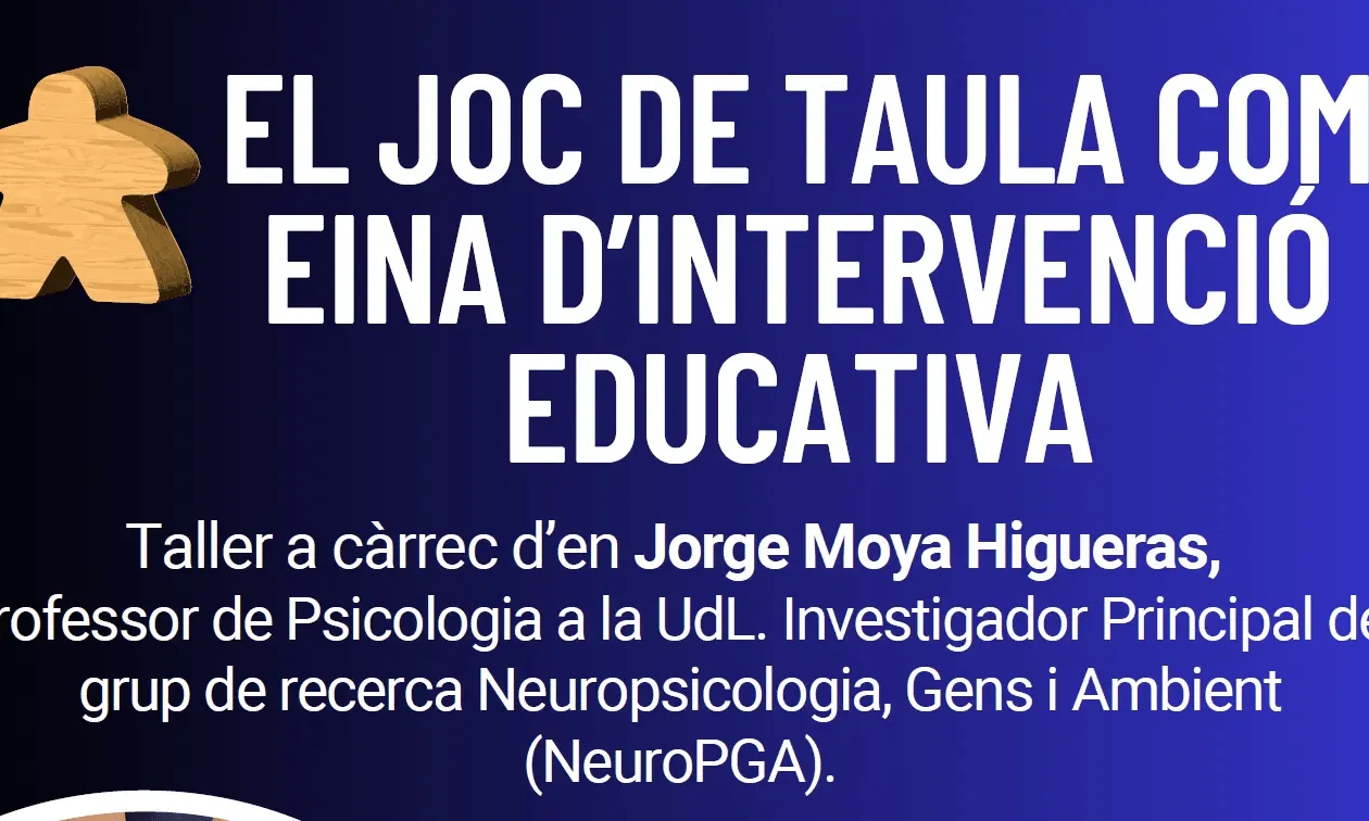 Cartell del taller ‘El joc de taula com a eina d’intervenció educativa’