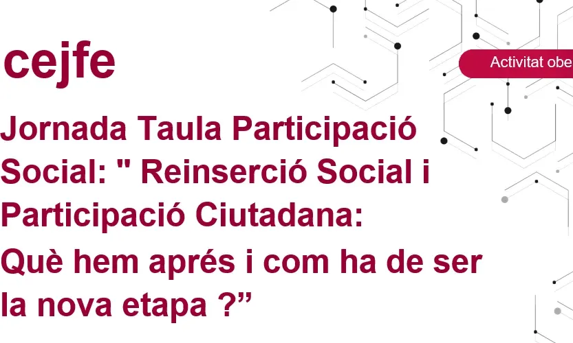 Cartell de l'esdeveniment "Jornada commemorativa de la Taula de Participació Social"
