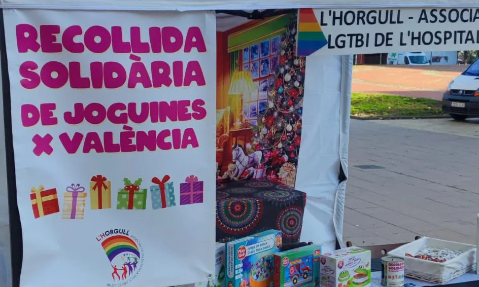 L’Horgull ha instal·lat una carpa solidària a la plaça de Lluís Companys de l’Hospitalet de Llobregat. Font: L'Horgull