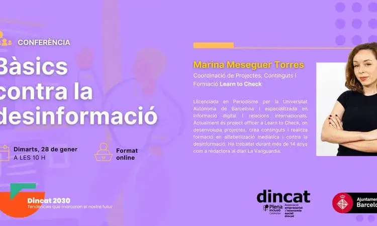 Cartell de la conferència 'Bàsics contra la desinformació'