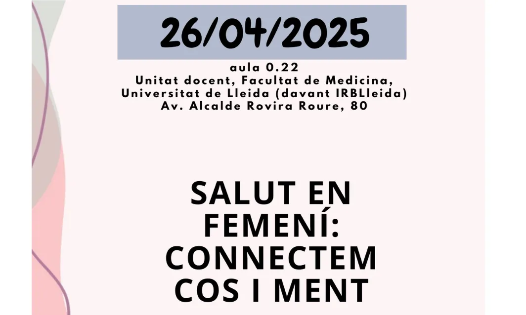 Cartell de la jornada ‘Salut en femení: connectem cos i ment’