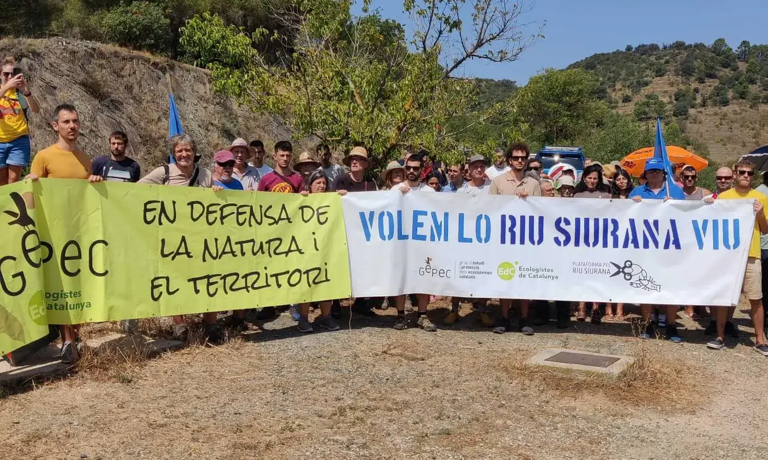 Protesta per denunciar el transvasament a Riudecanyes