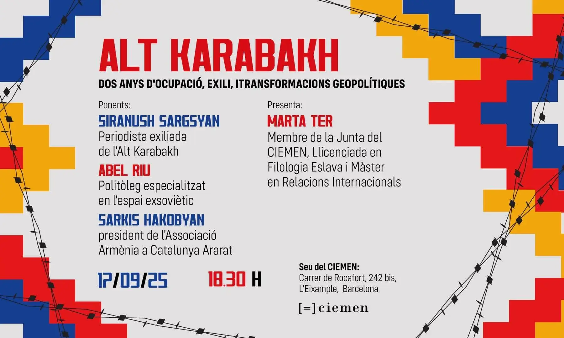Xerrada 'Alt Karabakh. Dos anys d'ocupació, exili i transformacions geopolítiques'.