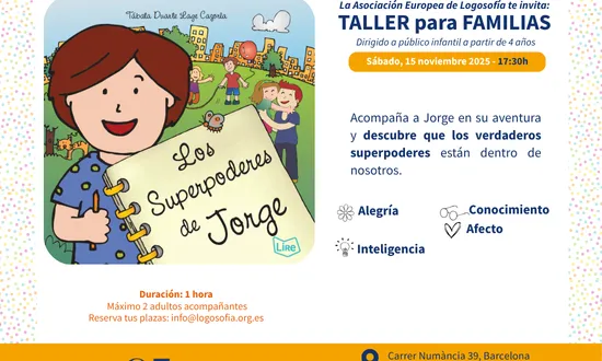 Cartell Taller infantil conte Superpoderes de Jorge
