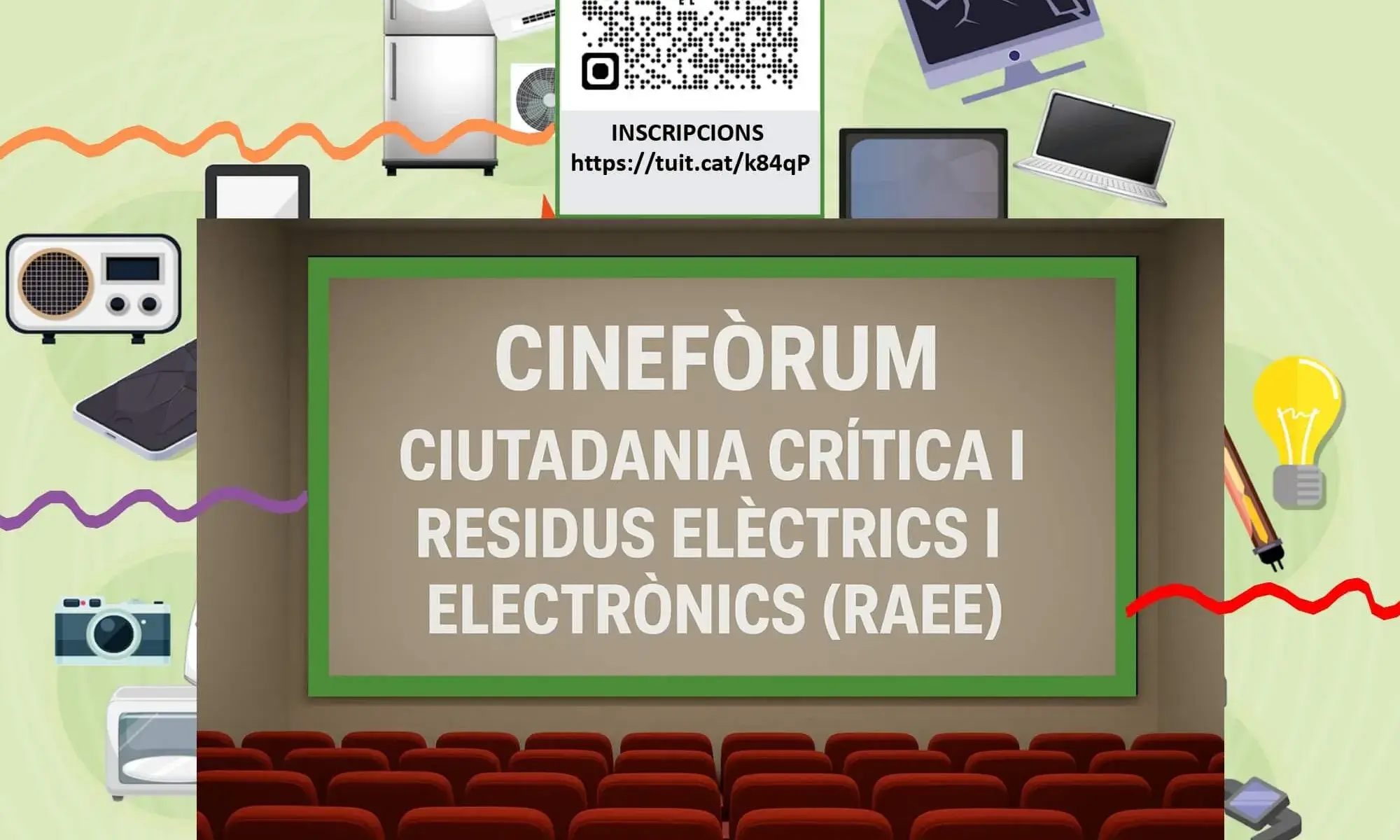 Anunci del cinefòrum online on diu el títol, la data d'emissió: 24 de novembre. Hora: 17:30-19:30