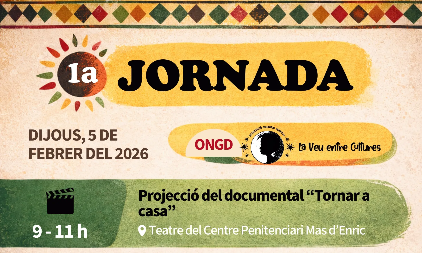 Cartell oficial de la primeta jornada 'La Veu entre Cultures'.