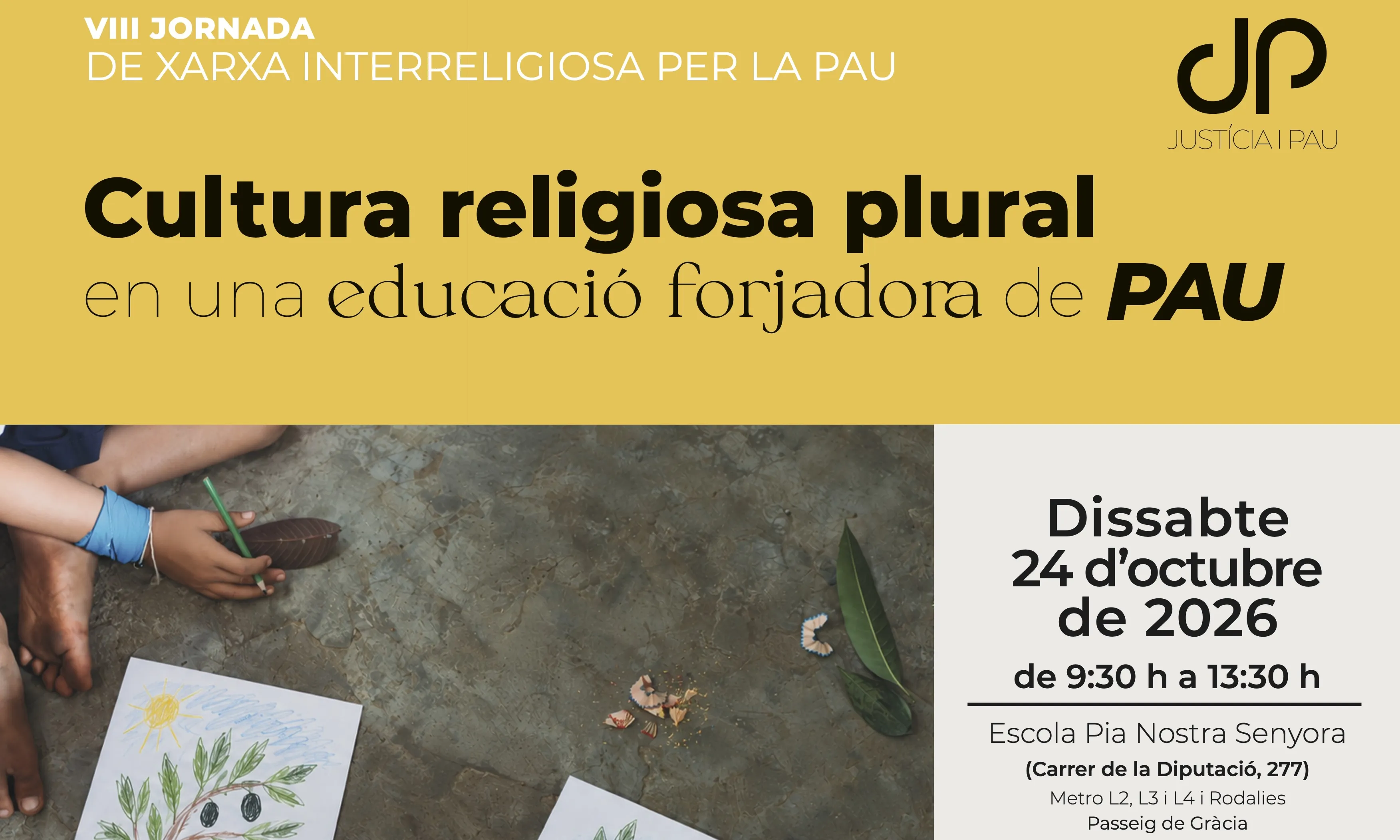 Cartell de la VIII Jornada de la Xarxa Interreligiosa per la Pau