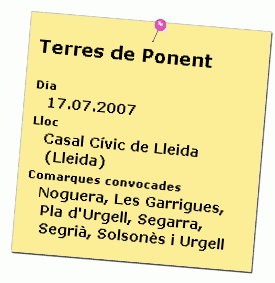 Recordatori de la reunió territorial de Lleida