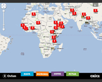 Mapa de la fam al món. Font: Intermón Oxfam
