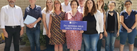 Equip de la Taula del Tercer Sector Social durant la roda de premsa. Font: Taula del Tercer Sector Social
