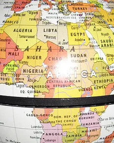 Continent africà en un globus terraqui