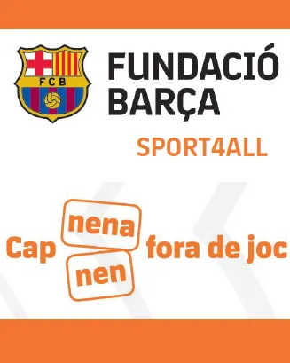 Logotip ajuts. Font: Fundació Futbol Club Barcelona